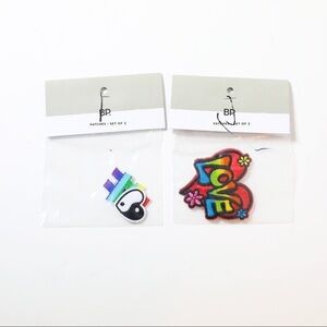 Set of embroidered patches hippie peace heart love rainbow LGBTQ friendship